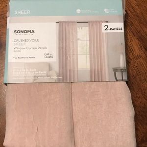 Sonoma good for life, blush colored curtains.